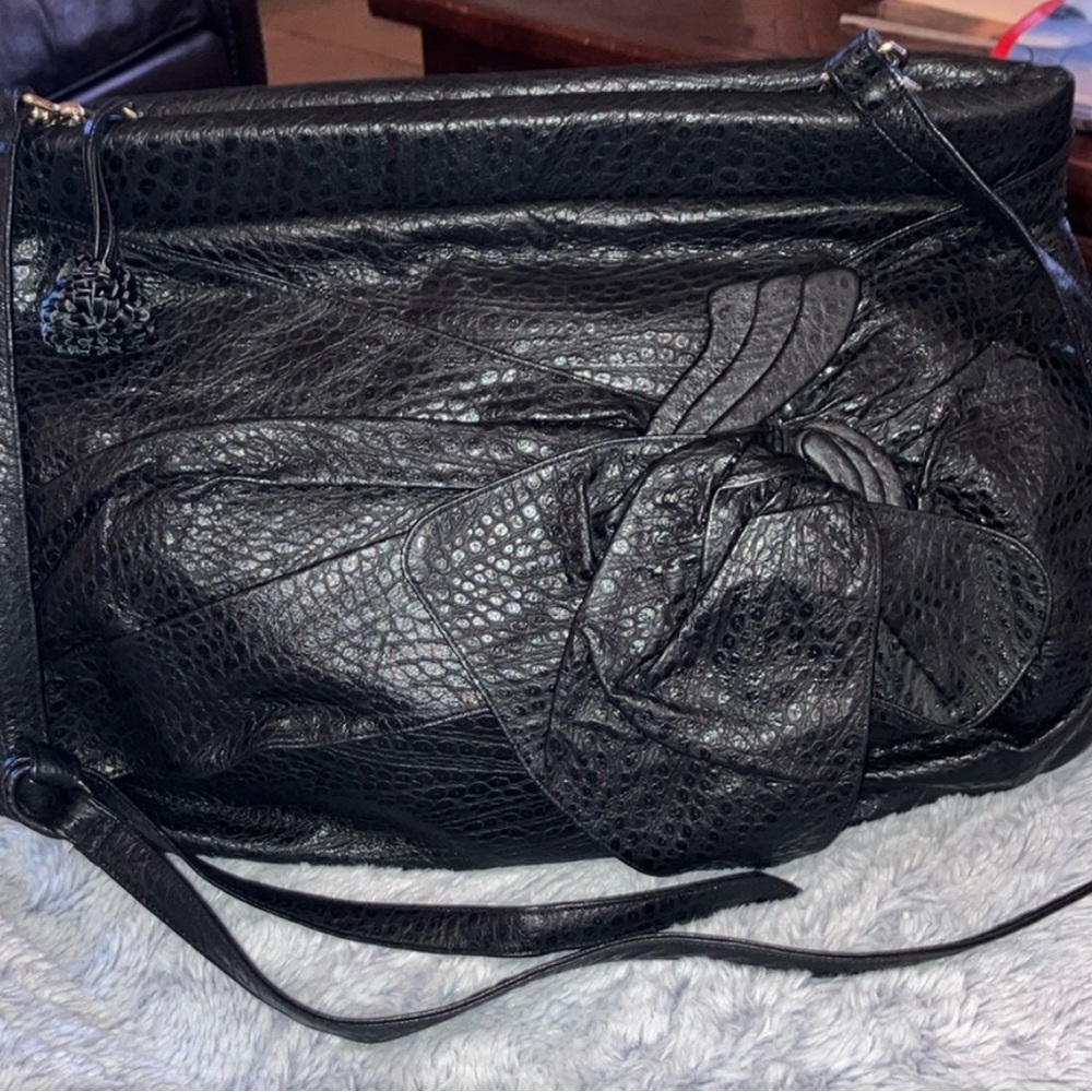Sharif Black Textured Shoulder Bag